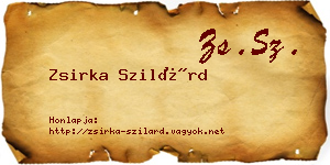 Zsirka Szilárd névjegykártya